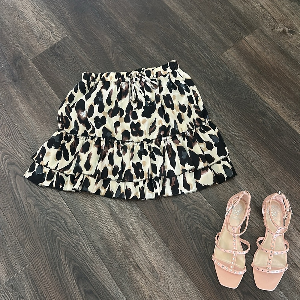 Leopard Print Ruffle Skirt - Picture 2 of 7